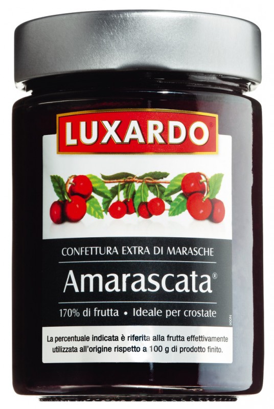 Amarascata, marasca kirsebaersyltetoey, Luxardo - 400 g - Glass