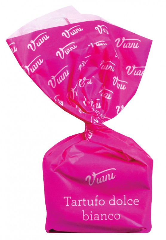 Tartufi dolci bianchi, sacchetto, tartufi di cioccolato bianco con nocciole, borsa, Viani - 200 g - borsa