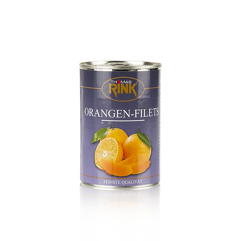 Orangen-Filets - kalibrierte Segmente, leicht gezuckert Thomas Rink - 425 g - Dose Orangen-Filets - kalibrierte Segmente, leicht gezuckert Thomas Rink - 425 g - Dose