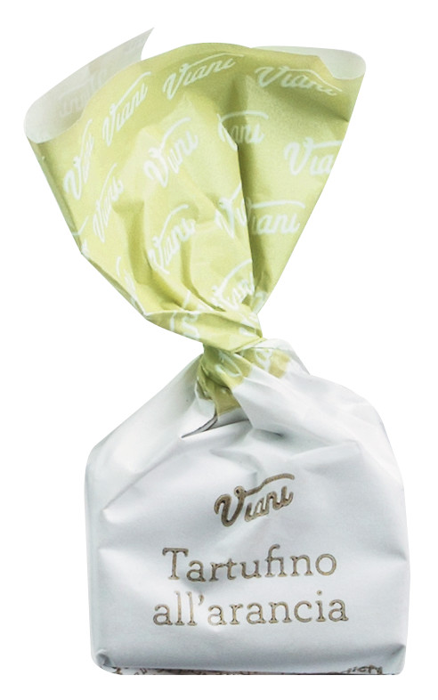 Tartufini dolci all`arancia, sfusi, tartufi di cioccolato al gusto arancia, sfusi, Viani - 1.000 g - borsa