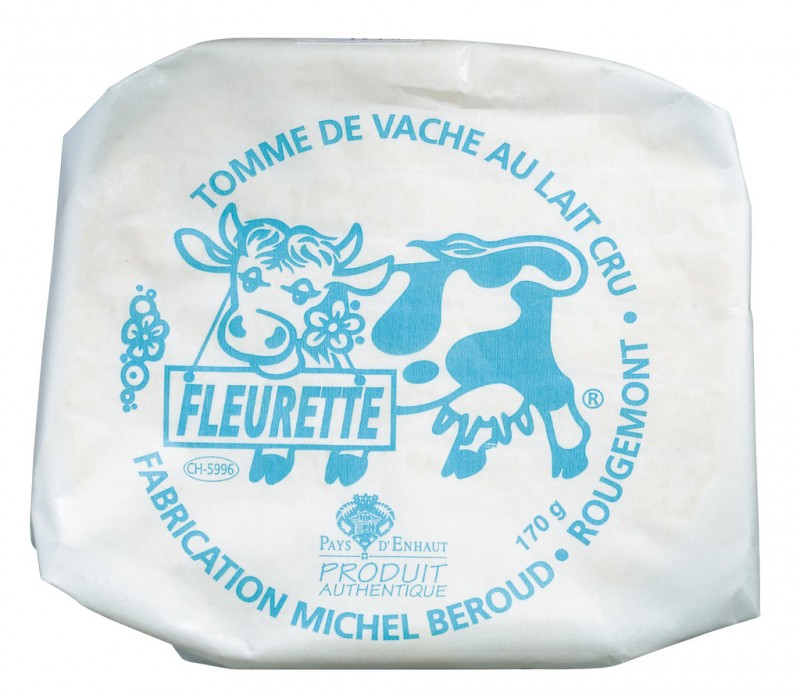 Tomme Fleurette, keju susu lembu mentah lembut, Michel Beroud - 170g - sekeping