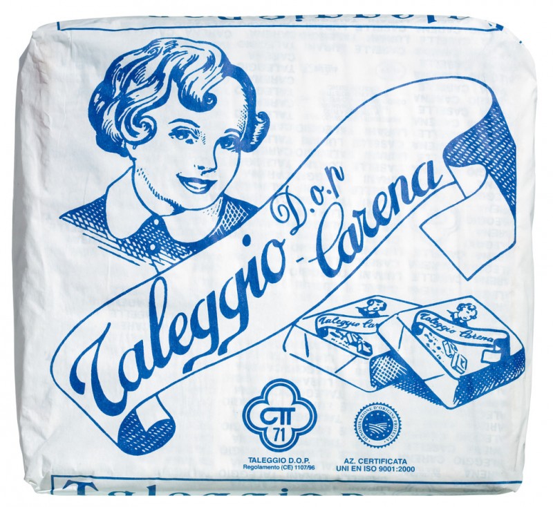 Taleggio DOP, stagionato, queso untable rojo elaborado con leche de vaca, Caseificio Carena - aproximadamente 2 kg - Pedazo