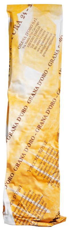 Parmigiano Reggiano delle vacche rosse, valmistettu Vacche Rossen raakalehmanmaidosta, 24 kuukautta, Grana d`Oro - noin 300 g - Pala