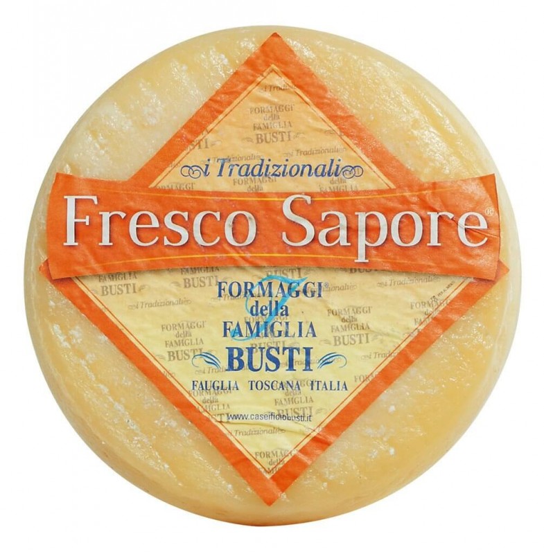 Pecorino Fresco Sapore, queijo de ovelha jovem, sazonal com leite de vaca, Busti - aproximadamente 1,1 kg - Pedaco