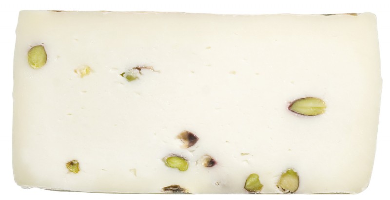 Pecorino con pistacchio di Bronte, queso semiduro elaborado con leche de oveja con pistachos de Bronte, Busti - aproximadamente 1,3 kg - Pedazo