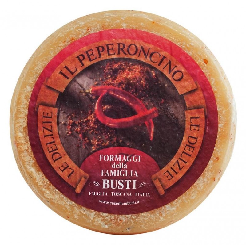 Pecorino peperoncino, formatge d`ovella amb xili, Busti - aproximadament 1,3 kg - Peca