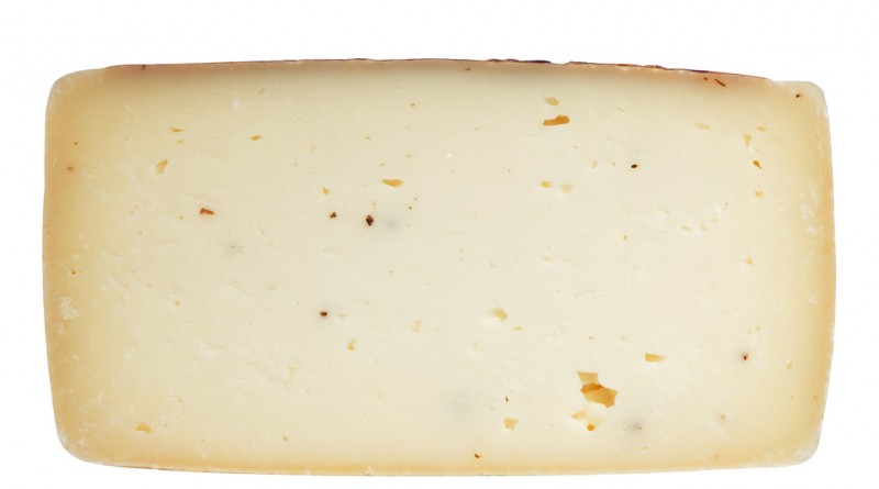 Pecorino tartufo, keju separuh keras yang diperbuat daripada susu biri-biri dengan truffle, Busti - lebih kurang 1.3 kg - sekeping Pecorino tartufo, keju separuh keras yang diperbuat daripada susu biri-biri dengan truffle, Busti - lebih kurang 1.3 kg - sekeping