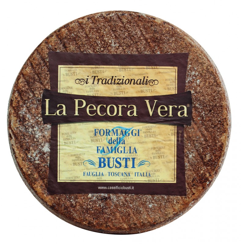 Pecorino pecora vera, djathe dele me rrota te vogla, i pjekur, Busti - rreth 2.5 kg - Pjese