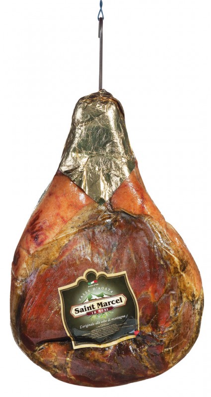 Jambon Cru Saint Marcel, proshute barishtore e lugines se Aostes, me kocka, La Valdotaine - rreth 8.5 kg - Pjese Jambon Cru Saint Marcel, proshute barishtore e lugines se Aostes, me kocka, La Valdotaine - rreth 8.5 kg - Pjese