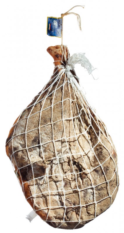 Prosciutto San Vitale pepato, disossato, ham pedesaan berkulit lada tanpa tulang, Bisanzio salumi - sekitar 6,5kg - Bagian
