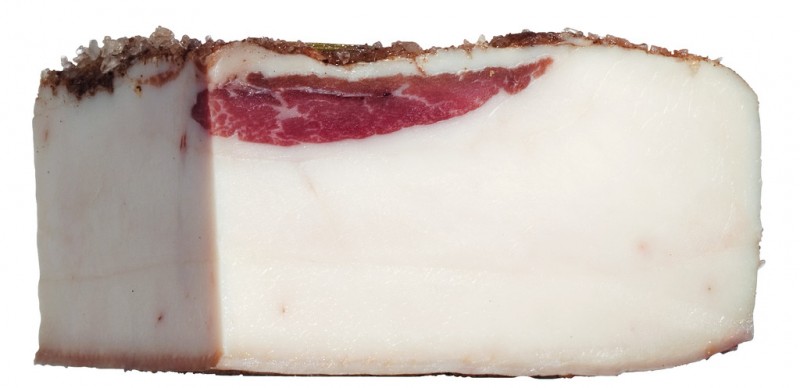 Lardo Giannarelli de Colonata, tocino graso de cerdo domestico, Giannarelli - aproximadamente 750 gramos - Pedazo