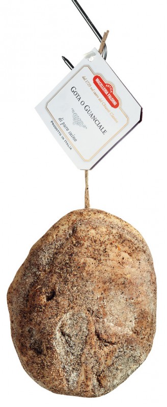 Guanciale, guanciale essiccato all`aria, Falorni - circa 1200 gr - Pezzo