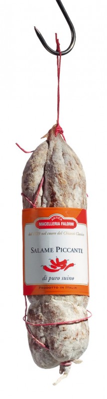 Salame piccante, salame com calabresa, falorni - aproximadamente 350g - Pedaco