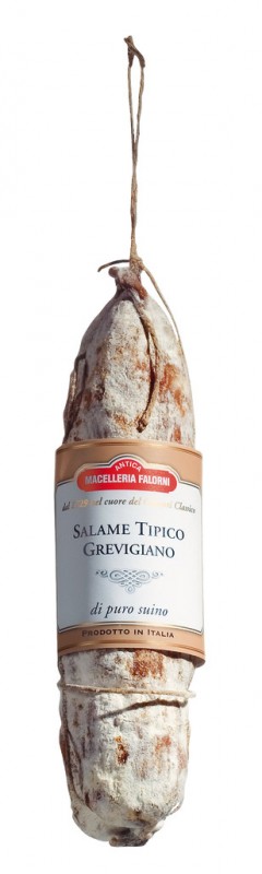 Salame tipico Grevigiano, salami i Toskana stil, Falorni - ca 350 g - Stykki