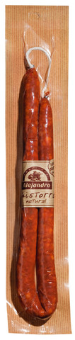 Chistorra Chourico natural, linguica de porco com pimentao, Alejandro - 200g - Pedaco