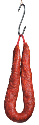 Xorico picant, salami de porc assecat a l`aire amb pebrots, picant, Alejandro - 200 g - Peca Xorico picant, salami de porc assecat a l`aire amb pebrots, picant, Alejandro - 200 g - Peca