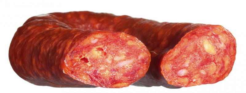 Xorico picant, salami de porc assecat a l`aire amb pebrots, picant, Alejandro - 200 g - Peca Xorico picant, salami de porc assecat a l`aire amb pebrots, picant, Alejandro - 200 g - Peca