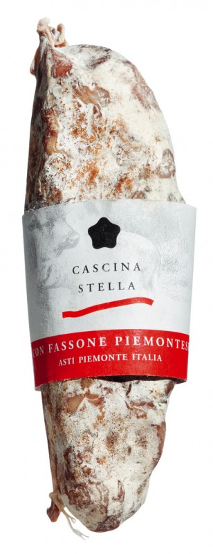 Salame di fassona, piccolo, salame com carne, Cascina Stella - aproximadamente 200g - Pedaco