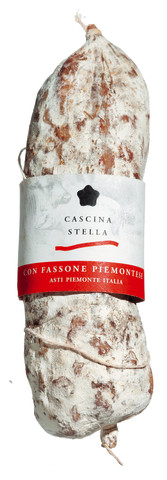 Salame com carne, Salame di fassona, Cascina Stella - aproximadamente 375 g - Pedaco