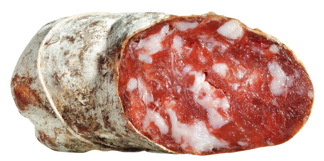 Salame di fassona, piccolo, salami con ternera, Cascina Stella - aproximadamente 375 gramos - Pedazo