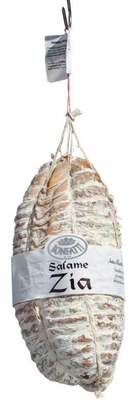 Salame Zia, kallskuret salami med peppar och vitlok, Bonfatti - ca 2,5 kg - Bit