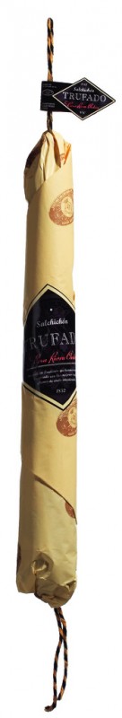 Salchichon Trufado de Vic, salami truffle dari Vic dalam pembungkusan hiasan, Casa Riera Ordeix - lebih kurang 300 g - sekeping
