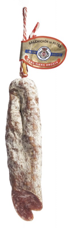 Salchichon de Payes de Vic, salame de fazendeiro de Vic, Casa Riera Ordeix - aproximadamente 500g - Pedaco