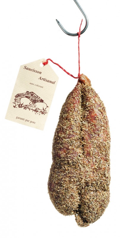 Saucisson pur porc aux herbes, salami amb herbes, Pelizzari - uns 400 g - Peca