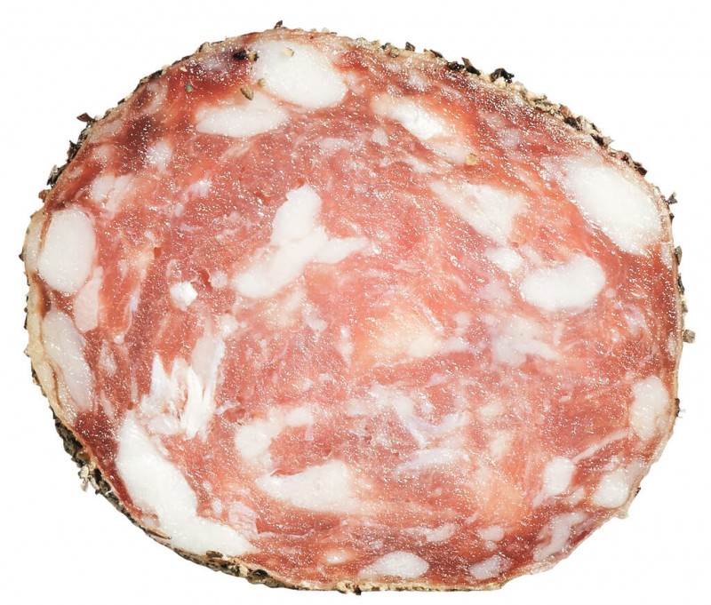 Saucisson pur porc au poivre, salame com pimenta, Pelizzari - aproximadamente 400g - Pedaco Saucisson pur porc au poivre, salame com pimenta, Pelizzari - aproximadamente 400g - Pedaco