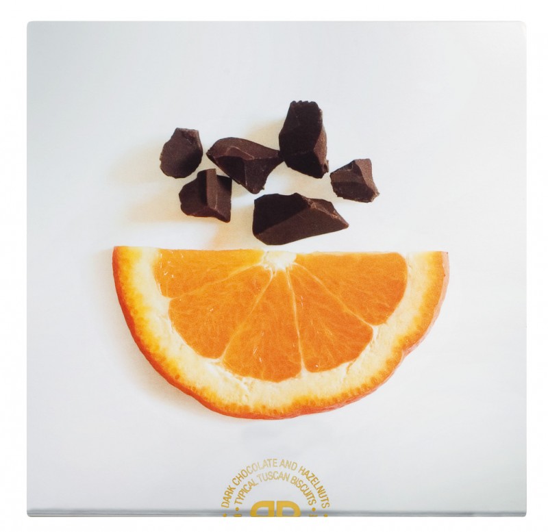 Cantuccini con arancia candita e cioccolato, Cantuccini com casca de laranja cristalizada e chocolate, Deseo - 200g - pacote