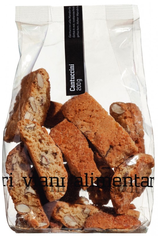 CANTUCCINI - pasteis de amendoa da Toscana, biscoitos de amendoa toscanos, Viani - 200g - pacote