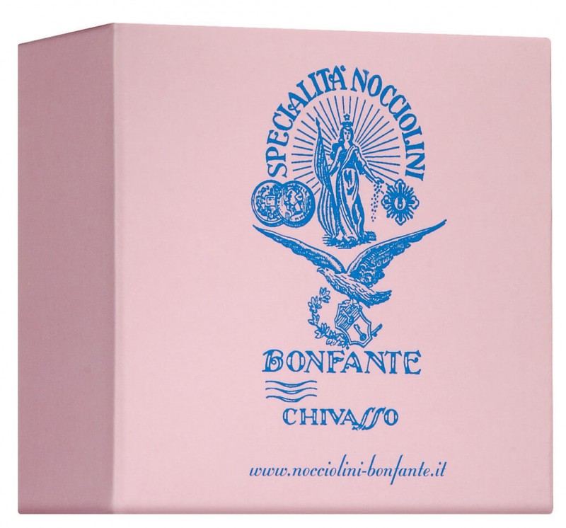 Nocciolini di Chivasso, astuccio, hazelnut amaretti kecil dari Chivasso, Bonfante - 20g - pek