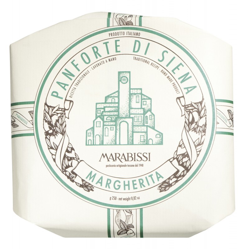 Panforte Margherita, Pastis d`especies de la Toscana, Pasticceria Marabissi - 250 g - Peca