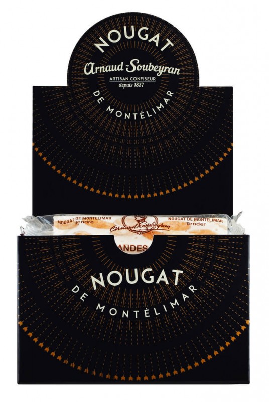 Torrone di Montelimar, tendre, torrone, morbido, bar, Arnaud Soubeyran - 40 x 22 g - pacchetto