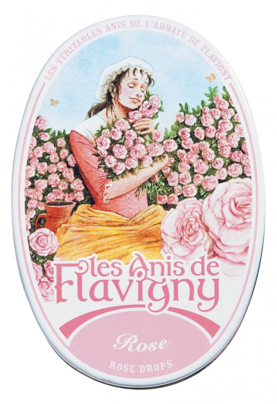 Godterose, display, godteri med rose, display, Les Anis de Flavigny - 12 x 50 g - vise