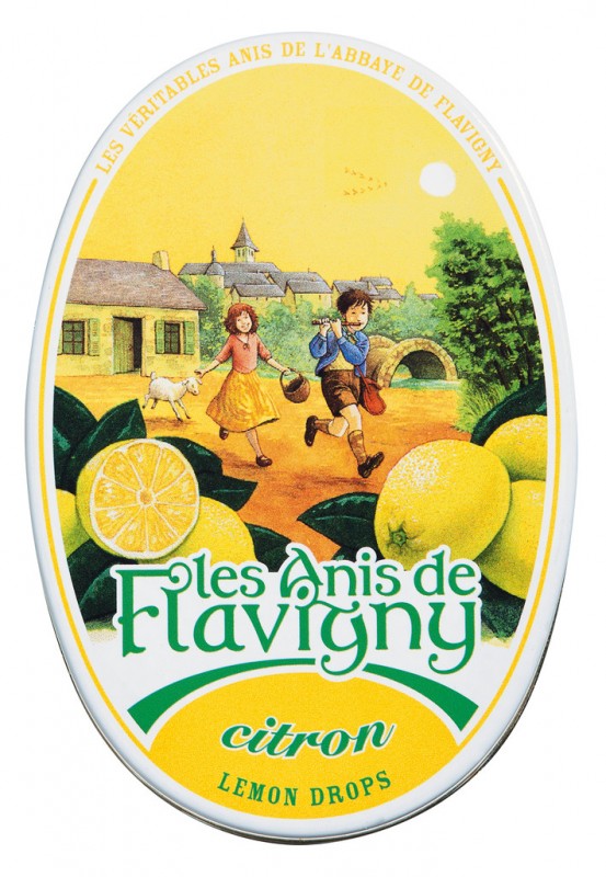 Permen Citron, Display, Permen dengan Lemon, Display, Les Anis de Flavigny - 12x50g - 