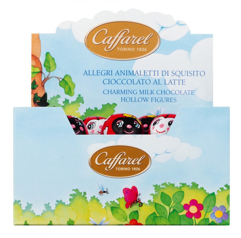 Allegri animaletti di cioccolato, le coccinelle, kepik yang diperbuat daripada coklat susu, paparan, caffarel - 48 x 10g - paparan