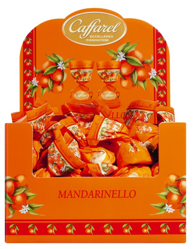 Mandarinello praline, paparan, Mandarinello praline, paparan, Caffarel - 2 Disp. 1,000g - paparan