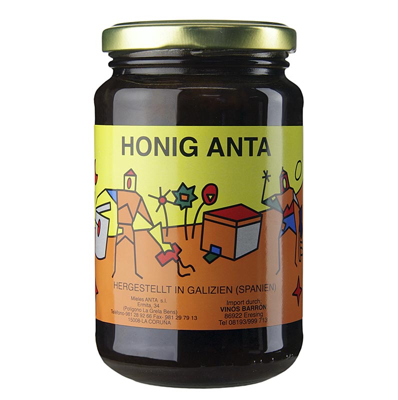 Anta-Honig - Gebirgsblütenhonig aus Galizien, wenig süß, sehr würzig - 500 g - Glas