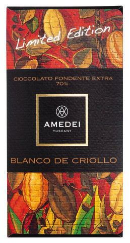 Blanco de Criollo, 70%, limitato, cioccolato fondente, 70%, limitato, Amedei - 50 g - lavagna