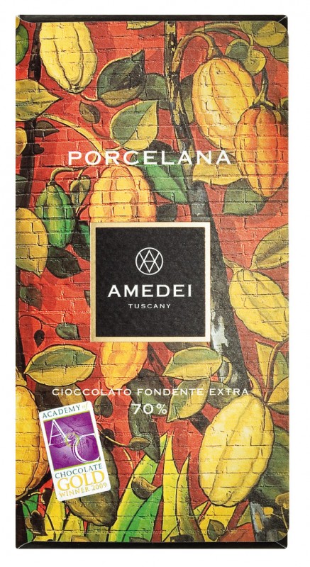 Le Tavolette, I Neri Porcelana 70%, barretes, xocolata negra Porcelana 70%, Amedei - 50 g - pissarra