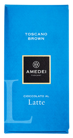 Le Tavolette, Toscano Brown, bar, coklat susu, Amedei - 50g - papan hitam