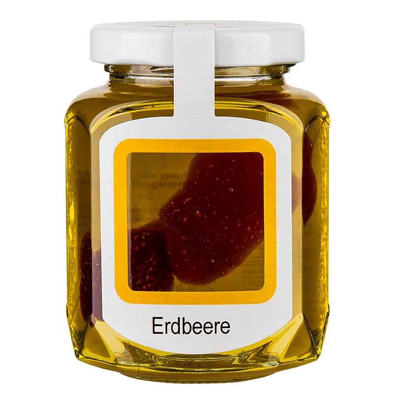 Akazienhonigzubereitung mit getrockneter Erdbeere, von imhonig - 250 g - Glas Akazienhonigzubereitung mit getrockneter Erdbeere, von imhonig - 250 g - Glas