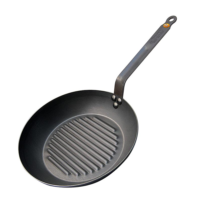 deBUYER Sarten Mineral B Element de hierro con base grill, Ø 32 cm, 4,2 cm de alto - 1 pieza - Cartulina