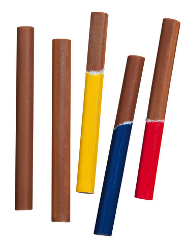 Lapices Colores, skjar, mjolkursukkuladhilitadhir blyantar, skjar, Simon Coll - 45 x 20 g - syna
