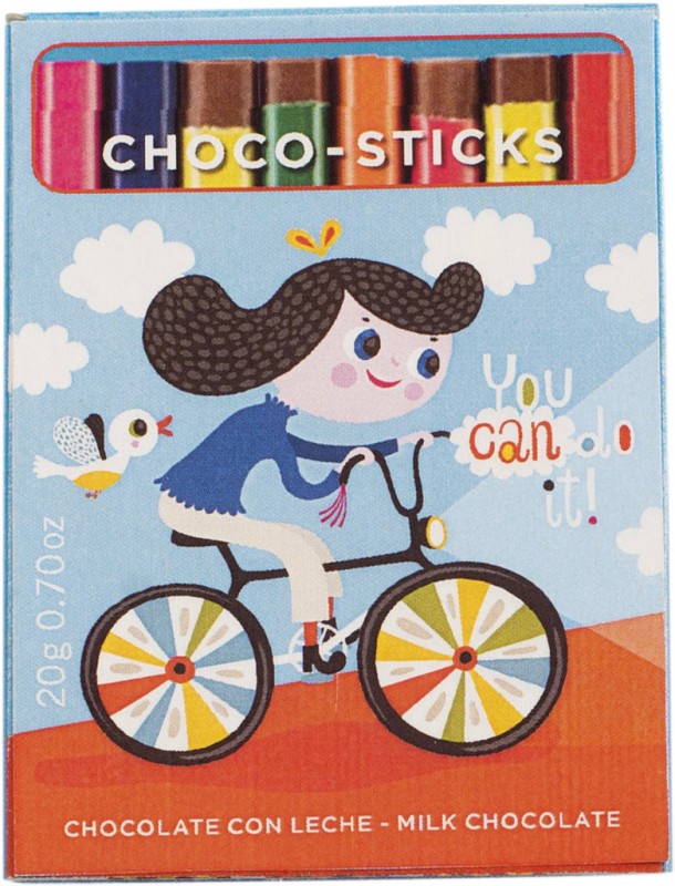 Lapices Colores, espositore, matite colorate cioccolato al latte, espositore, Simon Coll - 45 x 20 g - Schermo