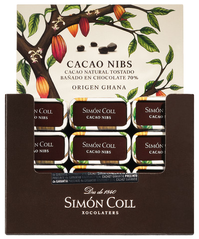 Cacao Nibs, Display, Kakaobonor, Display, Simon Coll - 24 x 30 g - visa