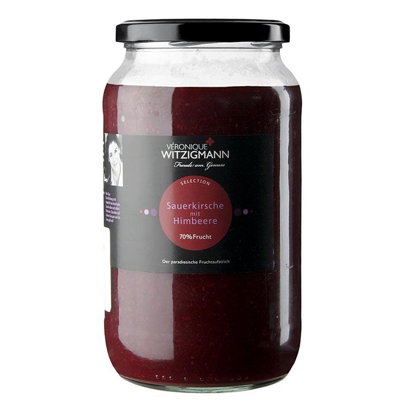 Sauerkirsche mit Himbeere - Fruchtaufstrich Veronique Witzigmann - 1 kg - Glas