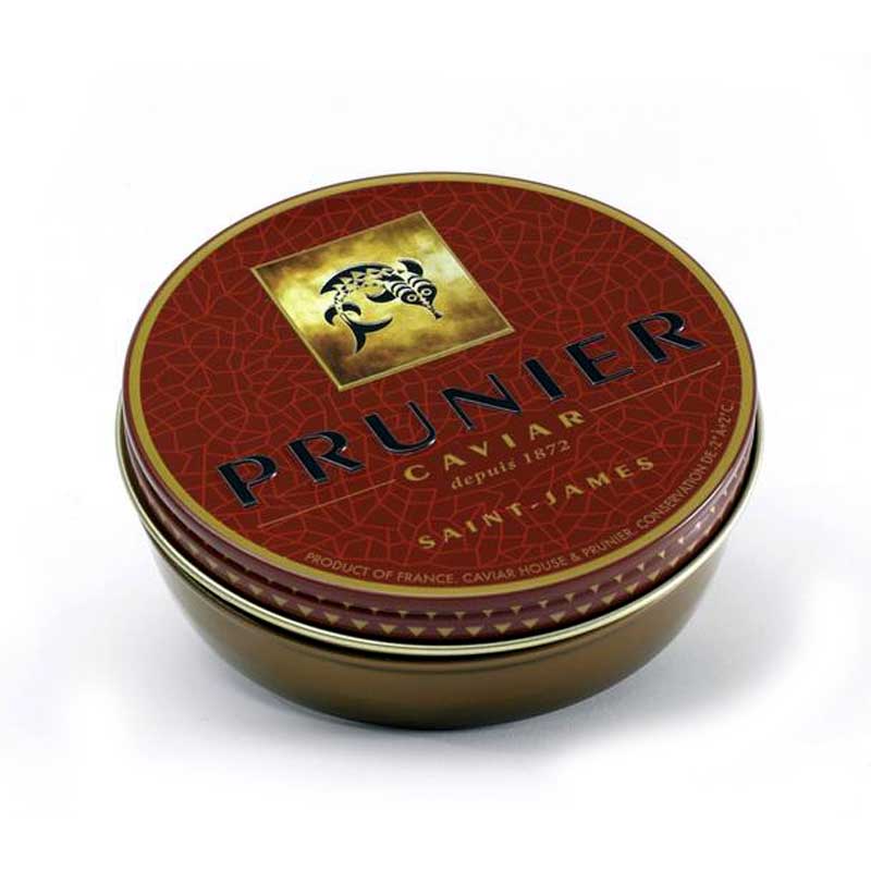 Prunier Caviar St. James da Caviar House e Prunier (Acipenser baerii) - 30g - lata de vacuo
