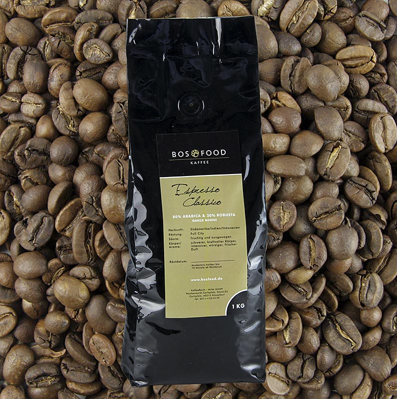 Classico - Espresso, 80% Arabica und 20% Robusta, ganze Bohnen - 1 kg - Aromatüte Classico - Espresso, 80% Arabica und 20% Robusta, ganze Bohnen - 1 kg - Aromatüte
